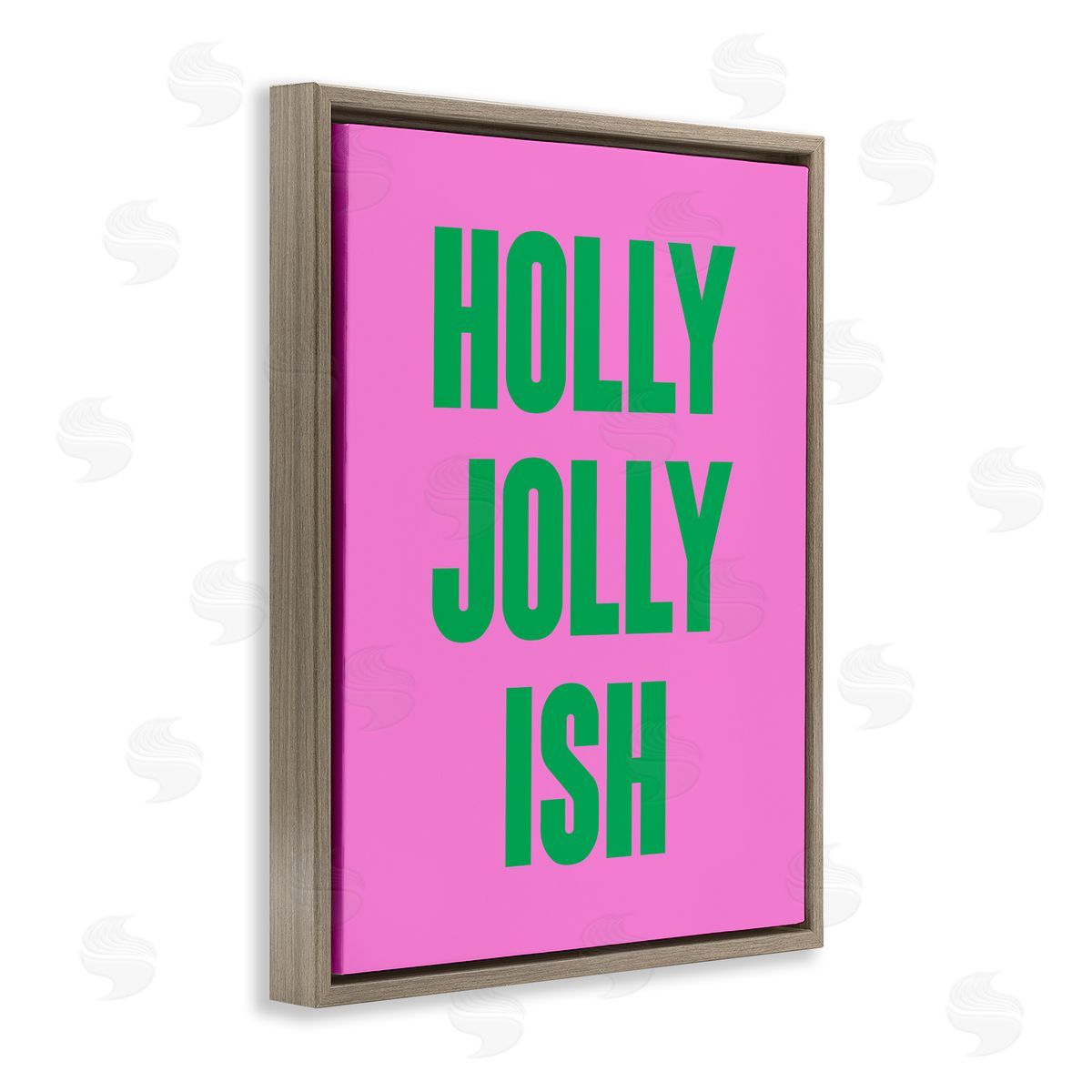 Holly Jolly Ish Humor Brown Floating Frame Canvas Wall Art, Home Decor by House of Lulu
