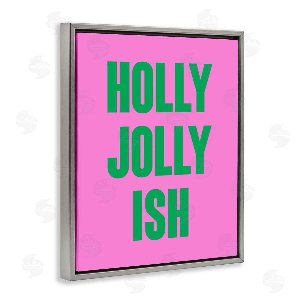 Holly Jolly Ish Humor Grey Floating Frame Canvas Wall Art, Home Decor by House of Lulu