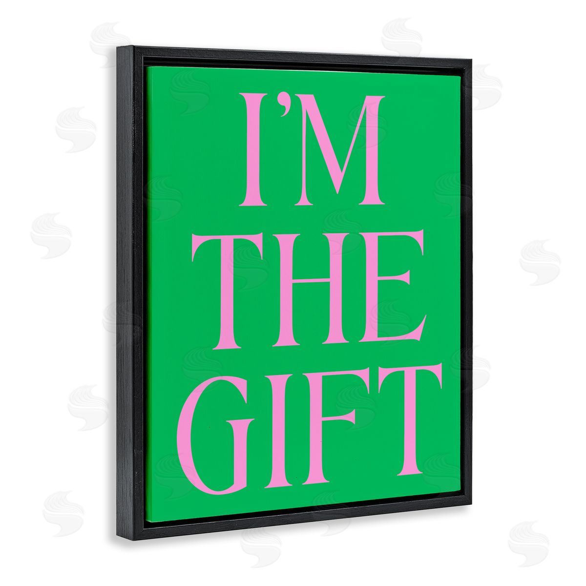 Funny I'm The Gift Black Floating Frame Canvas Wall Art, Home Decor by House of Lulu