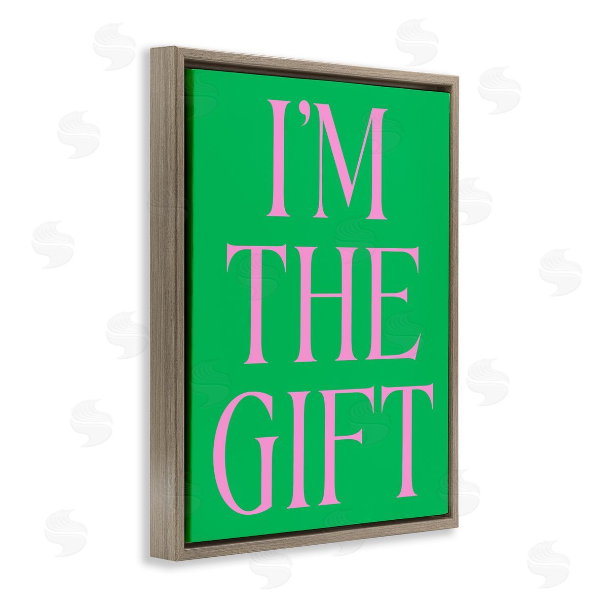 Funny I'm The Gift Brown Floating Frame Canvas Wall Art, Home Decor by House of Lulu