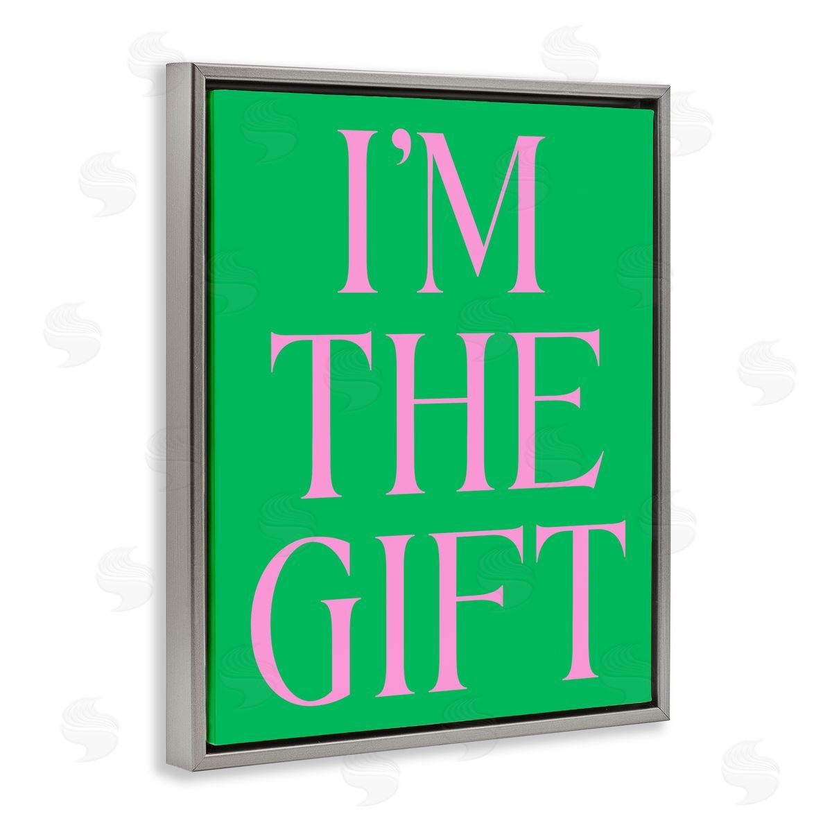 Funny I'm The Gift Grey Floating Frame Canvas Wall Art, Home Decor by House of Lulu