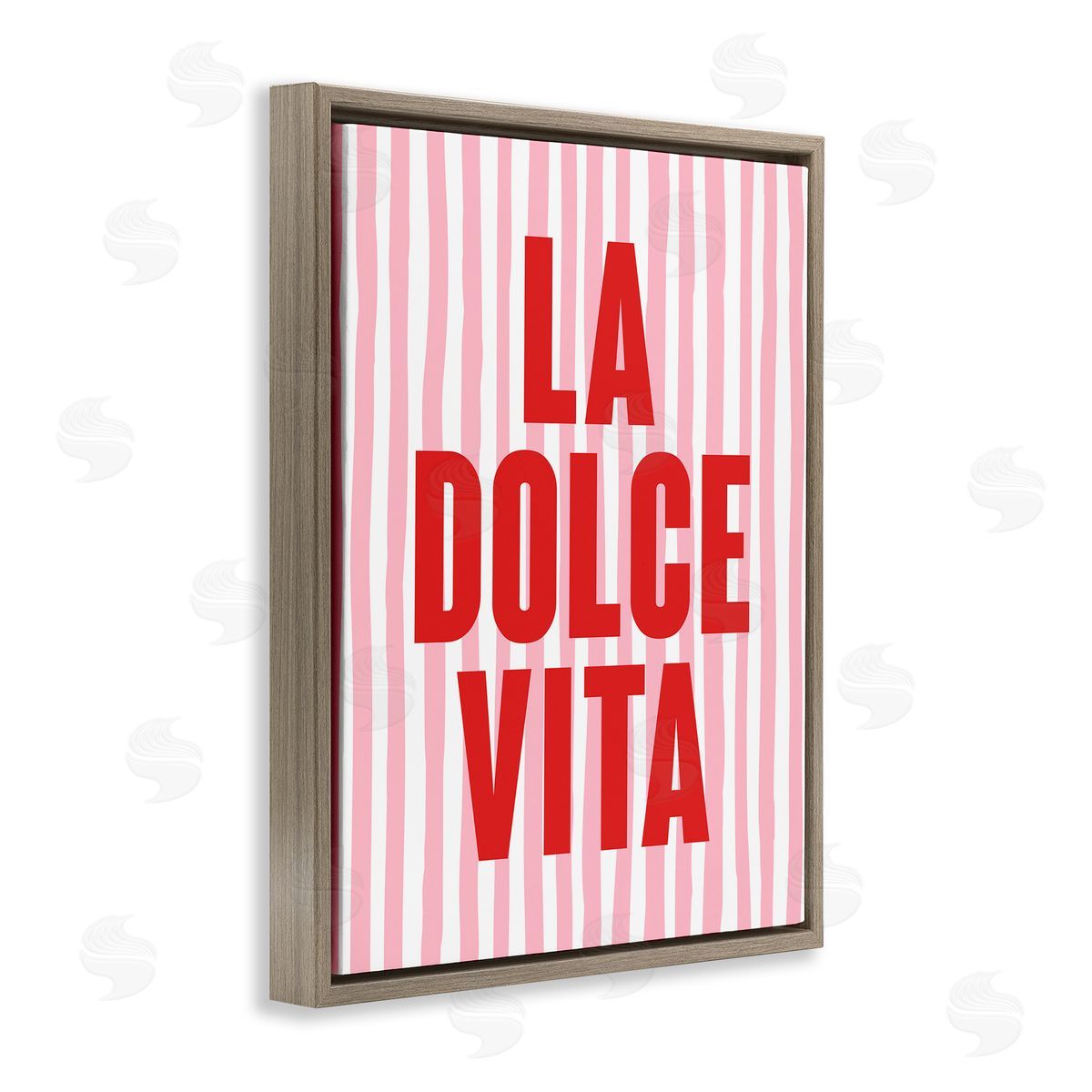 La Dolce Vita Red Brown Floating Frame Canvas Wall Art, Home Decor by House of Lulu