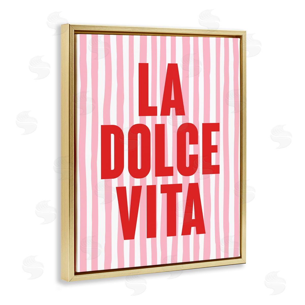 La Dolce Vita Red Gold Floating Frame Canvas Wall Art, Home Decor by House of Lulu