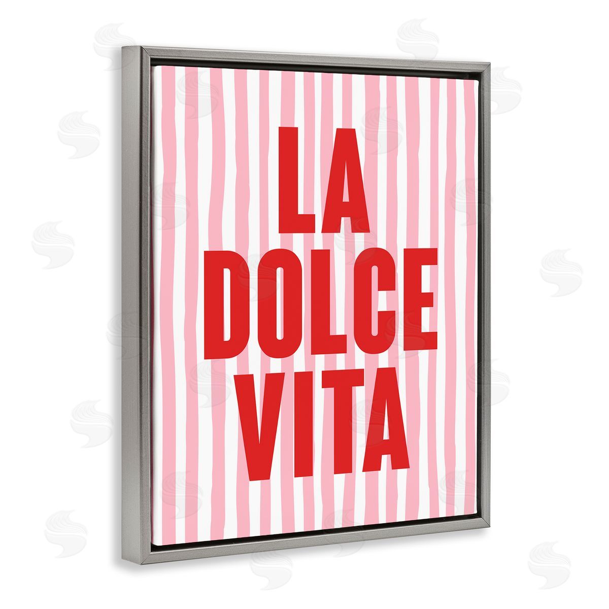La Dolce Vita Red Grey Floating Frame Canvas Wall Art, Home Decor by House of Lulu