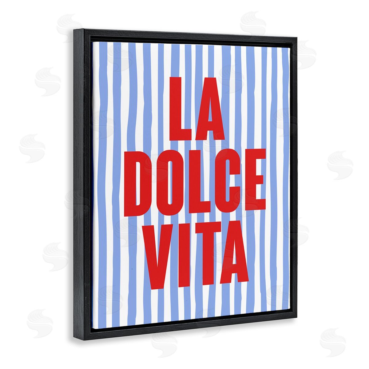 La Dolce Vita on Blue Black Floating Frame Canvas Wall Art, Home Decor by House of Lulu