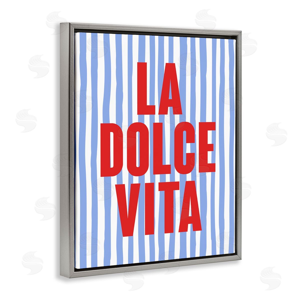 La Dolce Vita on Blue Grey Floating Frame Canvas Wall Art, Home Decor by House of Lulu