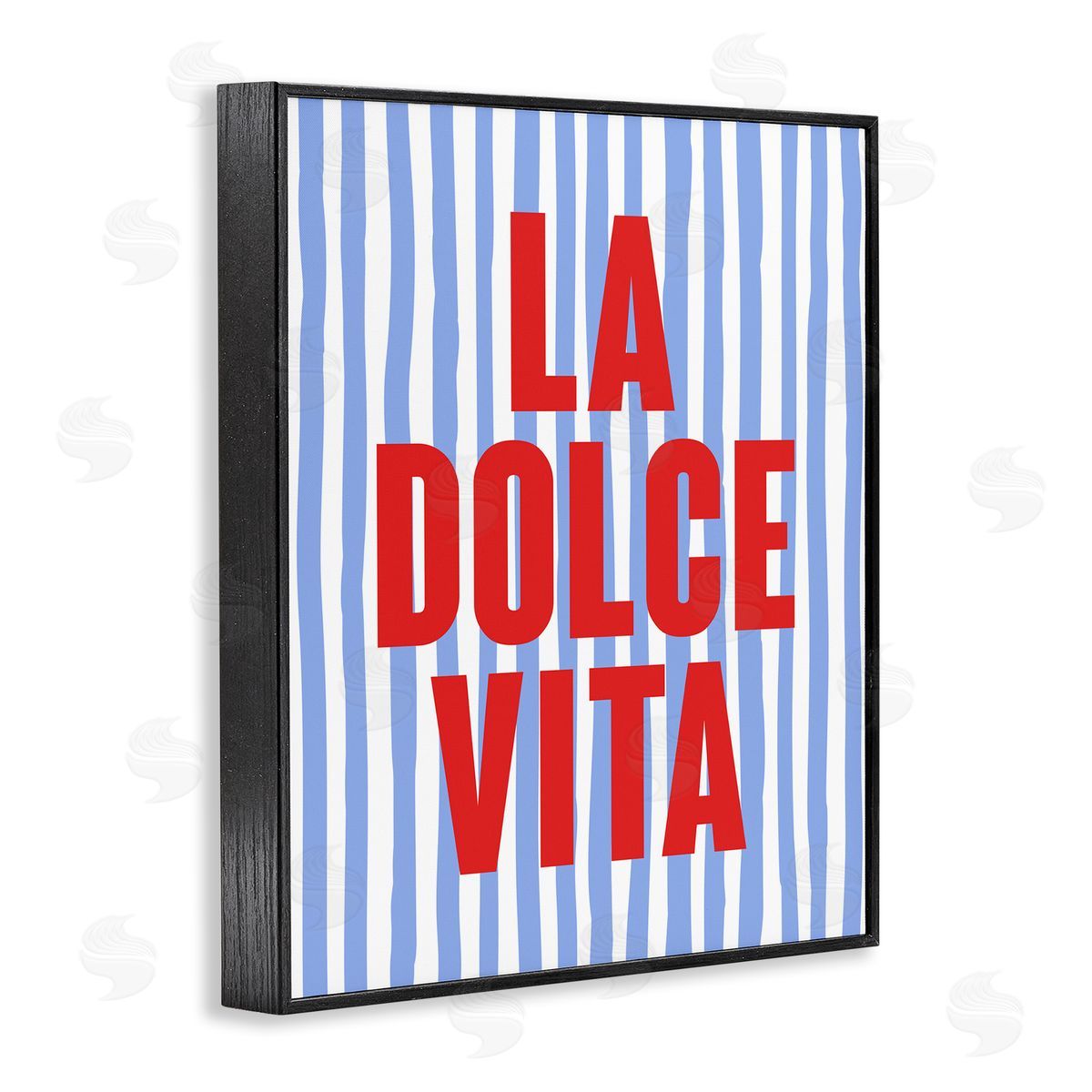 La Dolce Vita on Blue Black Frame Print Wall Art, Home Decor by House of Lulu