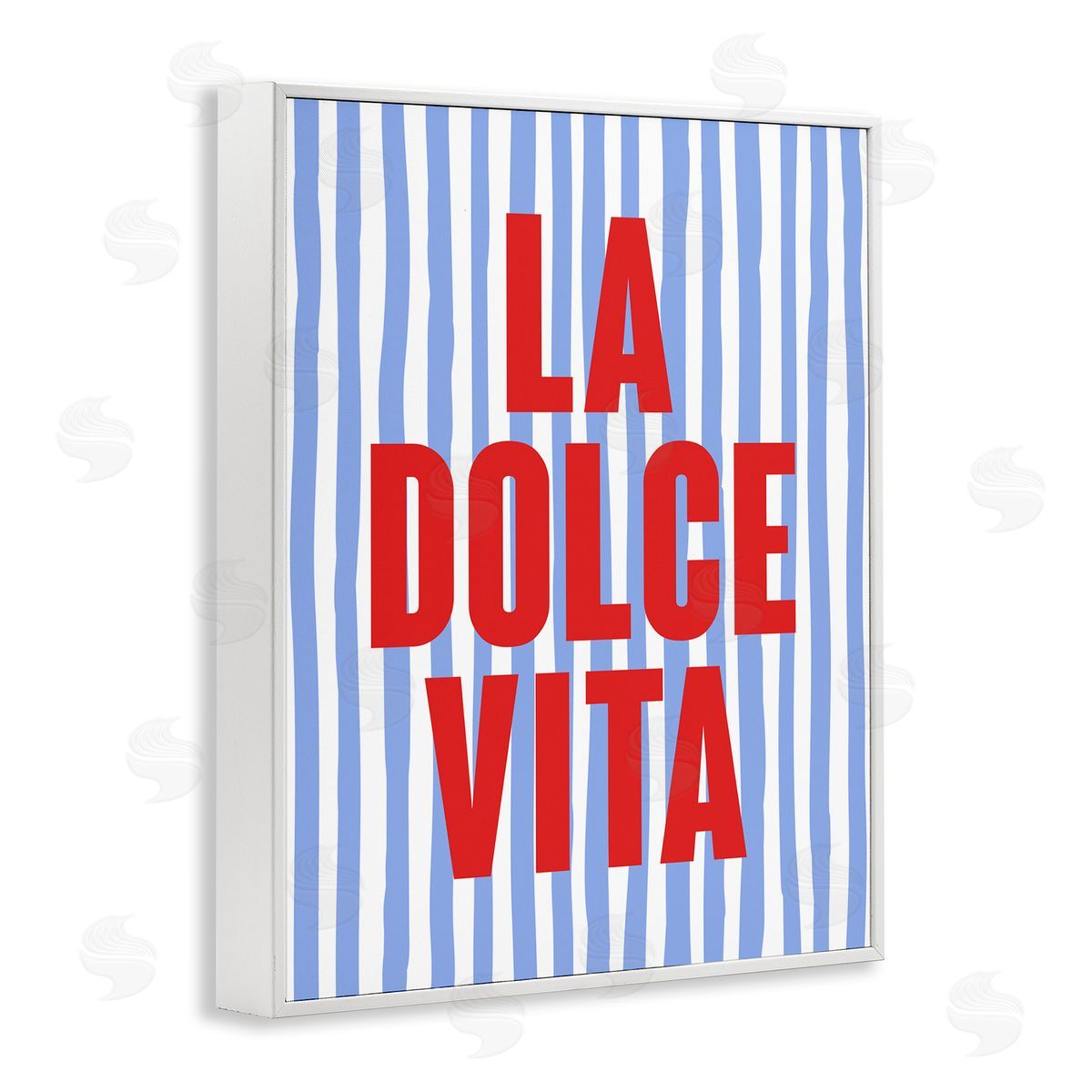 La Dolce Vita on Blue White Frame Print Wall Art, Home Decor by House of Lulu