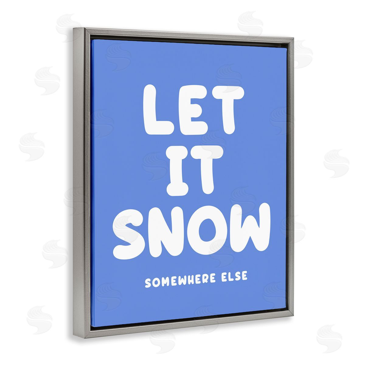 Snow Somewhere Else Grey Floating Frame Canvas Wall Art, Home Decor by House of Lulu