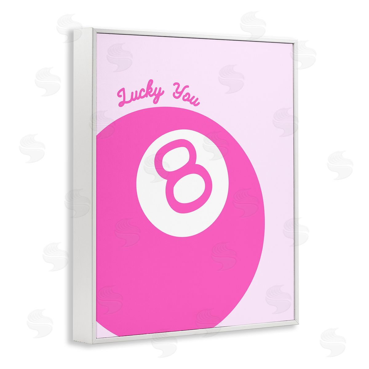 Lucky You Eight Ball White Frame Print Wall Art, Home Decor by House of Lulu