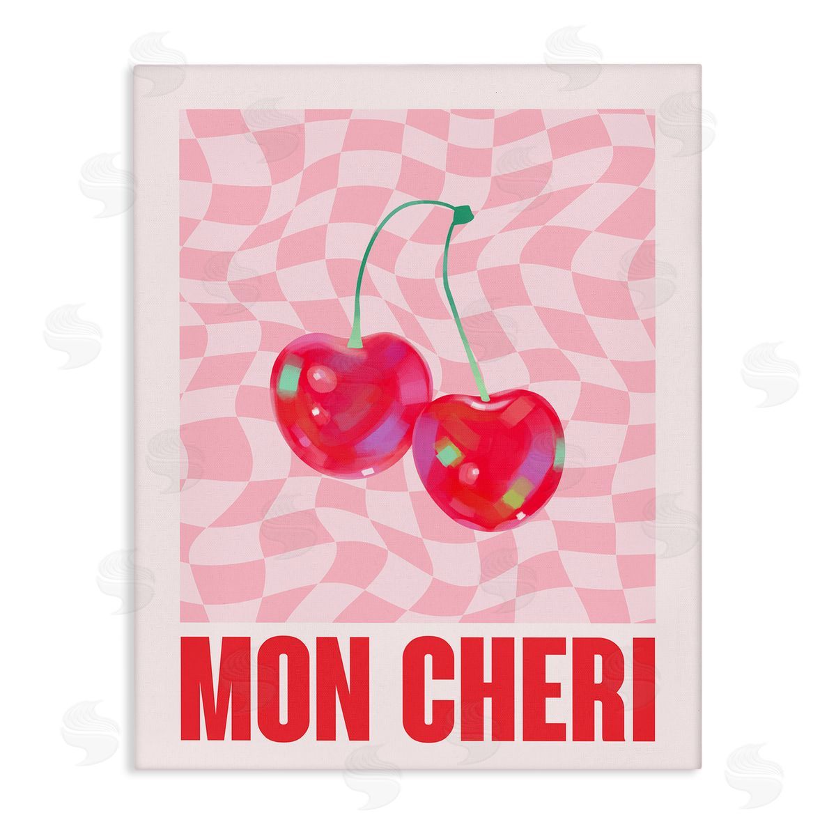Mon Cheri on Checkered Canvas Wall Art, Home Decor by House of Lulu