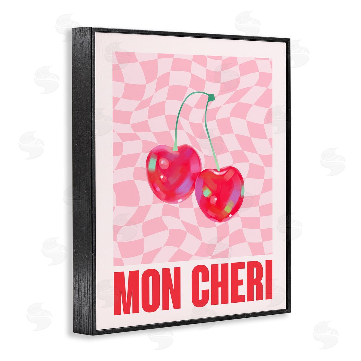 Mon Cheri on Checkered Black Frame Print Wall Art, Home Decor by House of Lulu