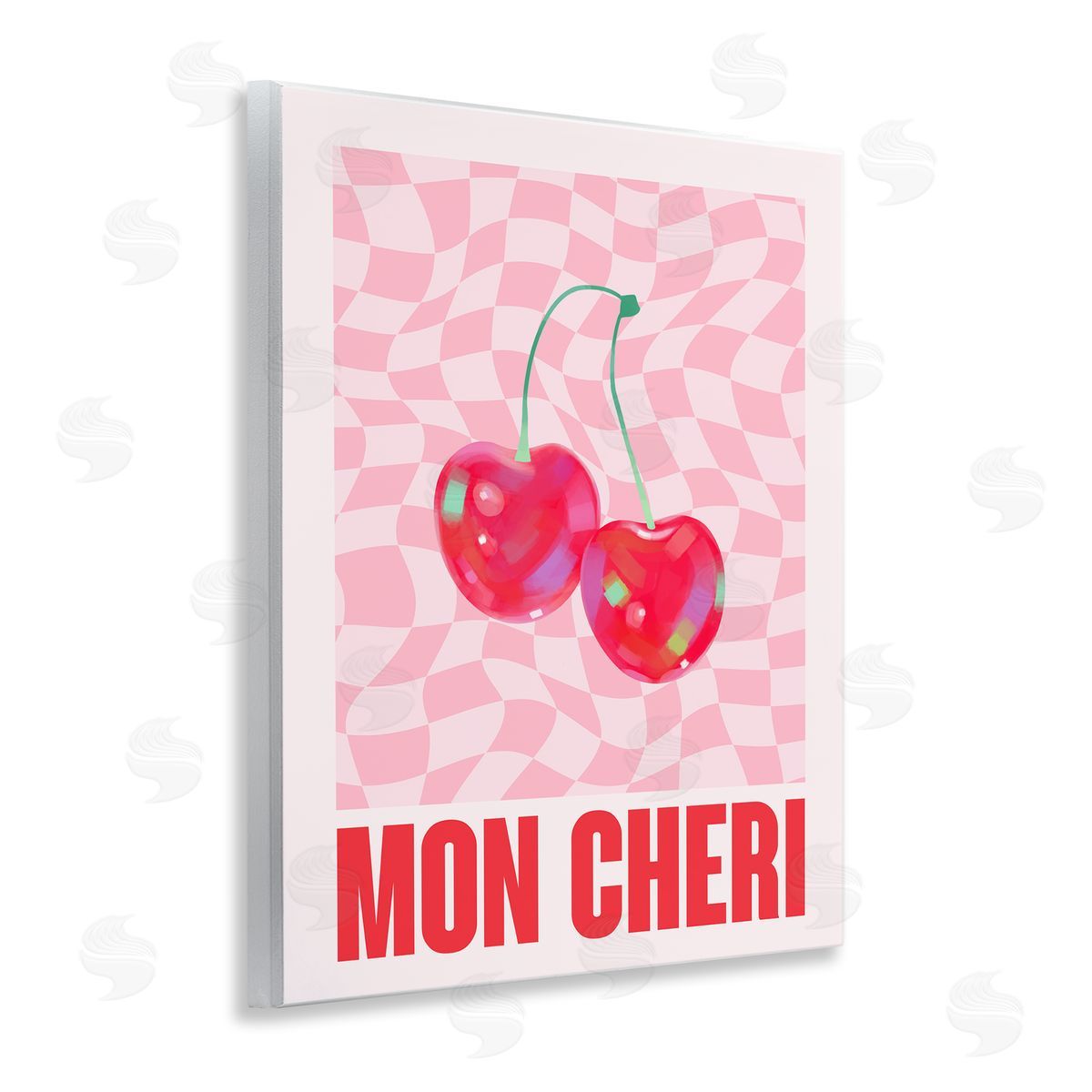 Mon Cheri on Checkered Wood Plaque Wall Art, Home Decor by House of Lulu