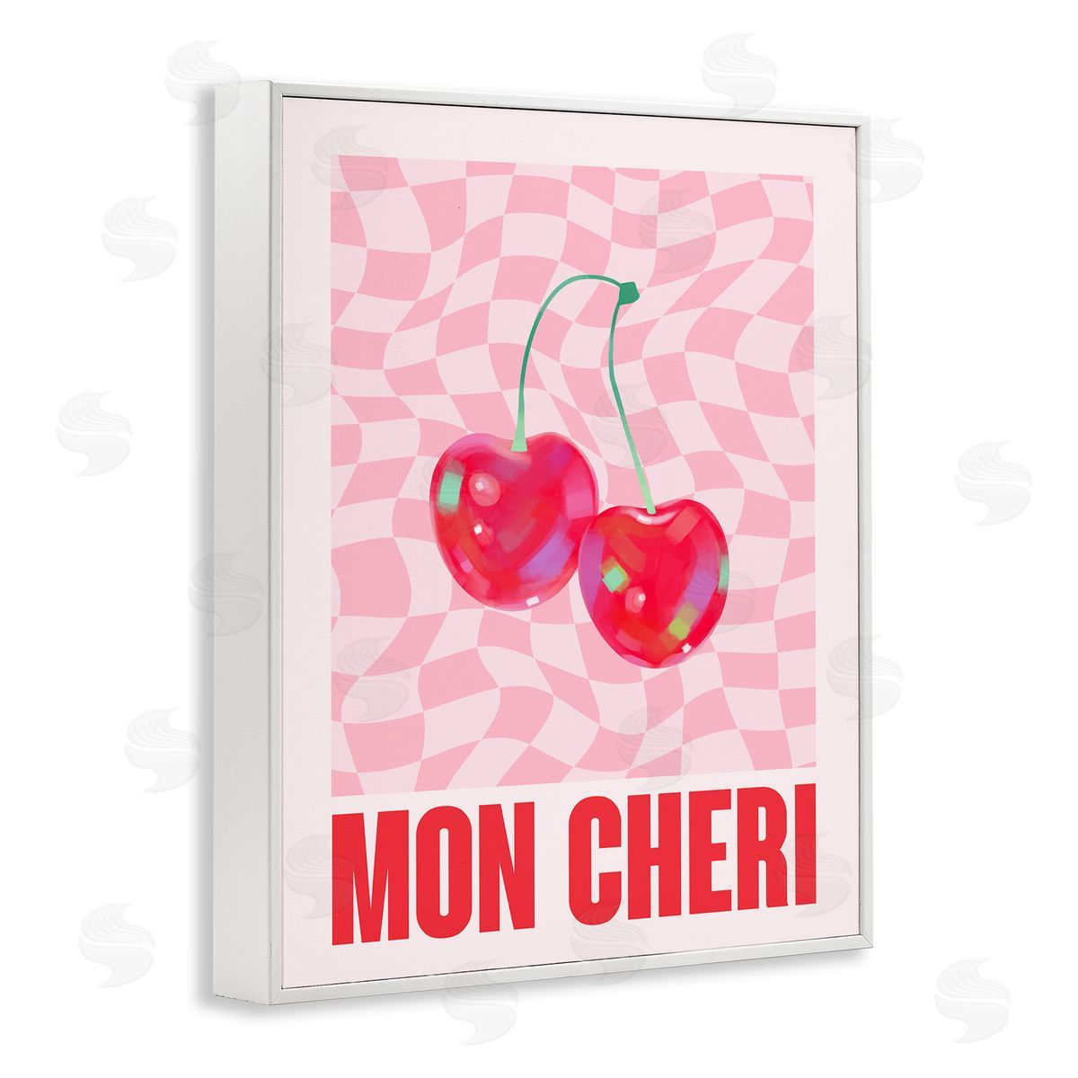 Mon Cheri on Checkered White Frame Print Wall Art, Home Decor by House of Lulu