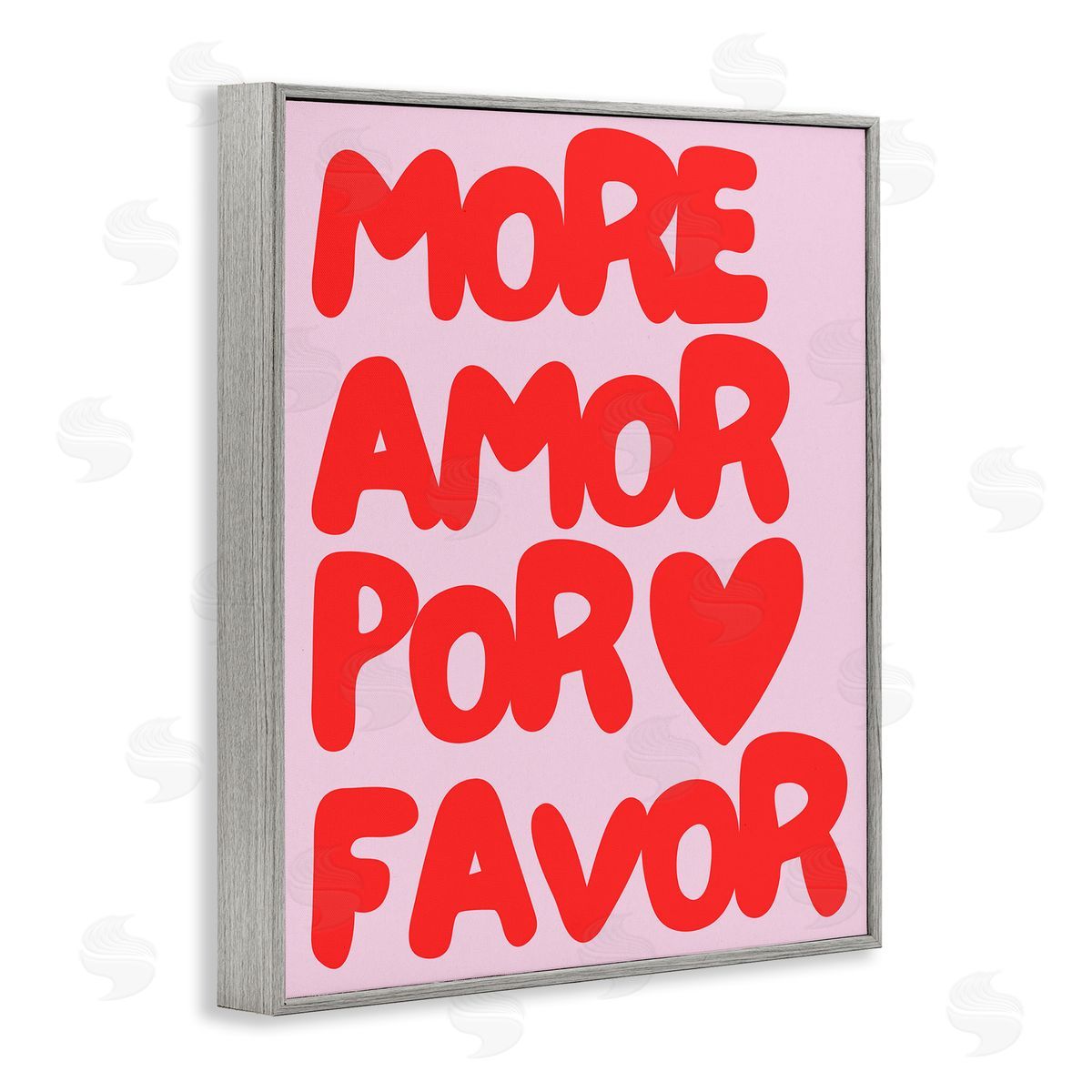 Red & Pink More Amor Grey Frame Print Wall Art, Home Decor by House of Lulu