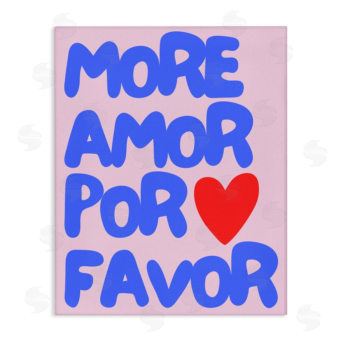 Blue & Red More Amor Canvas Wall Art, Home Decor by House of Lulu