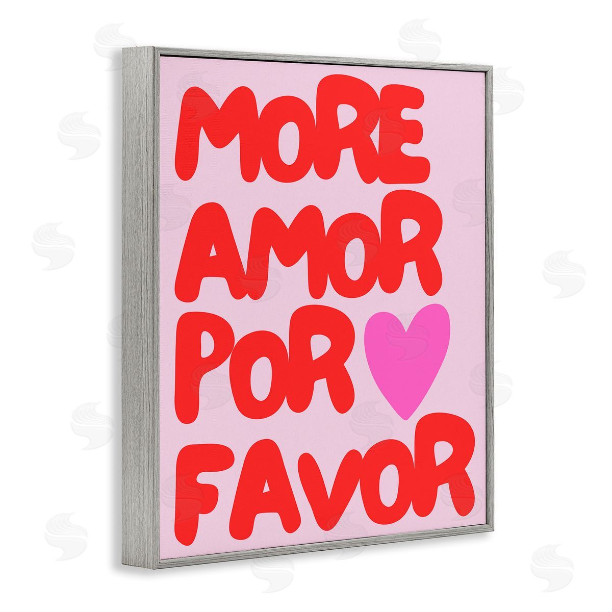 More Amor Phrase Grey Frame Print Wall Art, Home Decor by House of Lulu
