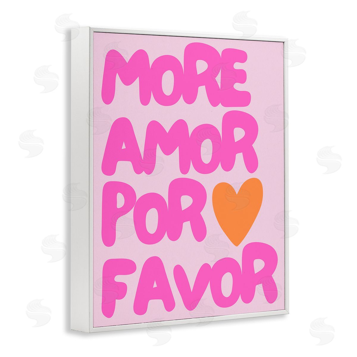 More Amor with Heart White Frame Print Wall Art, Home Decor by House of Lulu