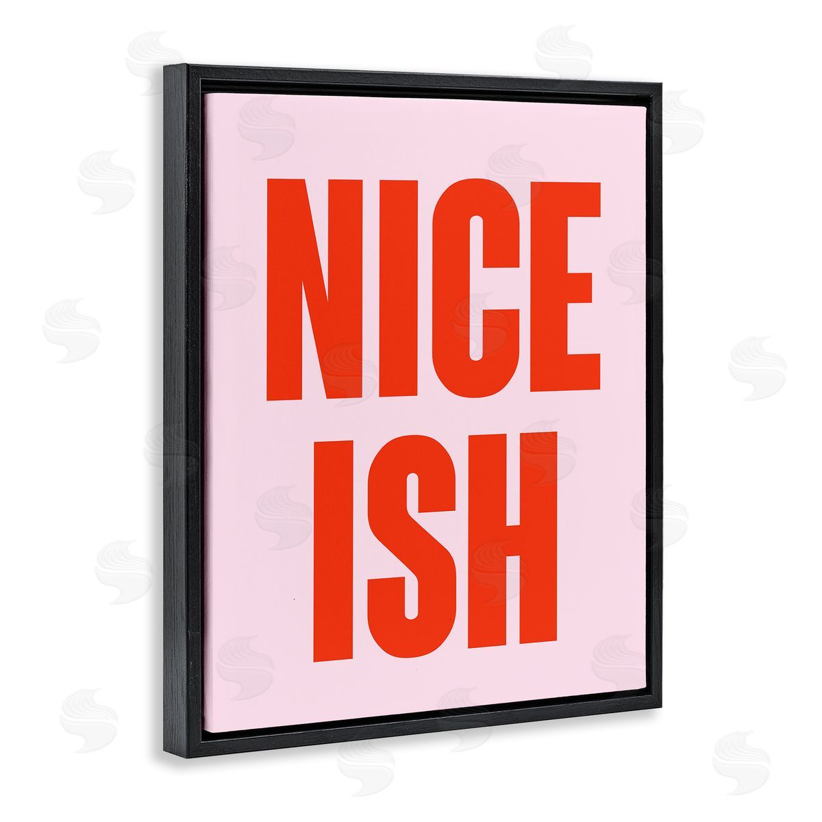Nice Ish Red & Pink Black Floating Frame Canvas Wall Art, Home Decor by House of Lulu