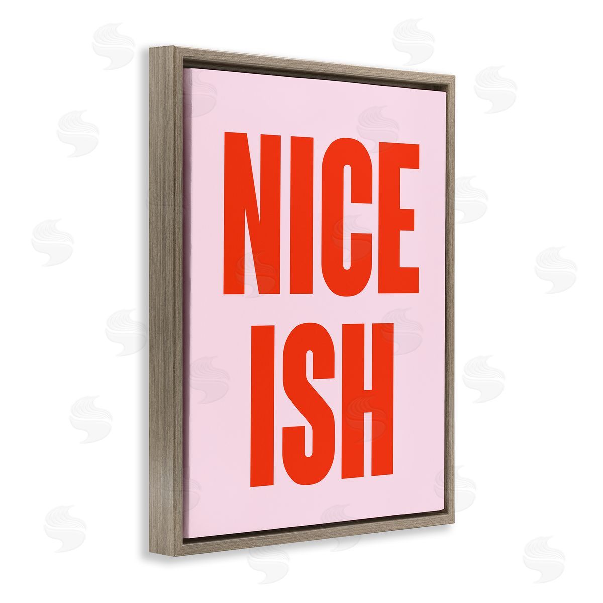 Nice Ish Red & Pink Brown Floating Frame Canvas Wall Art, Home Decor by House of Lulu