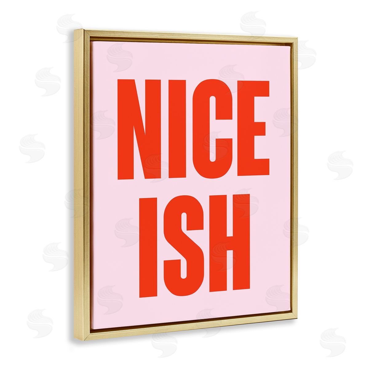 Nice Ish Red & Pink Gold Floating Frame Canvas Wall Art, Home Decor by House of Lulu