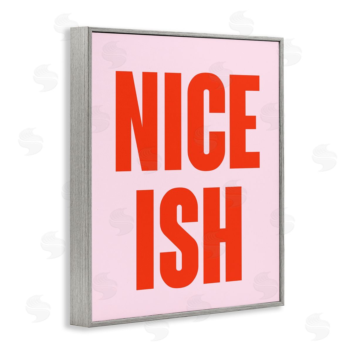 Nice Ish Red & Pink Grey Frame Print Wall Art, Home Decor by House of Lulu