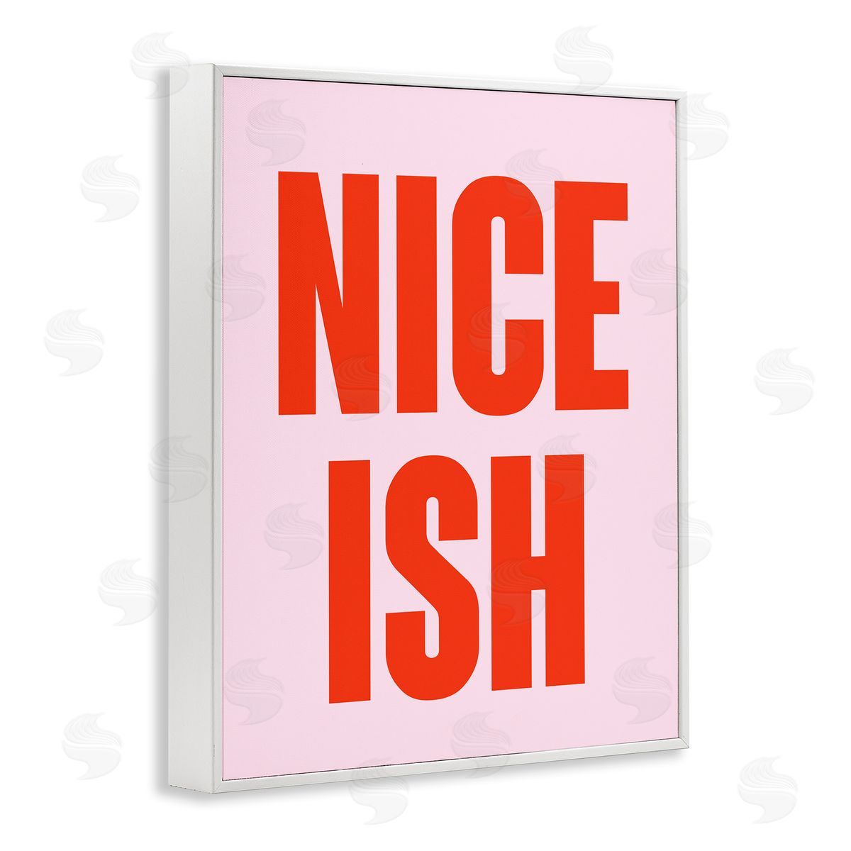 Nice Ish Red & Pink White Frame Print Wall Art, Home Decor by House of Lulu