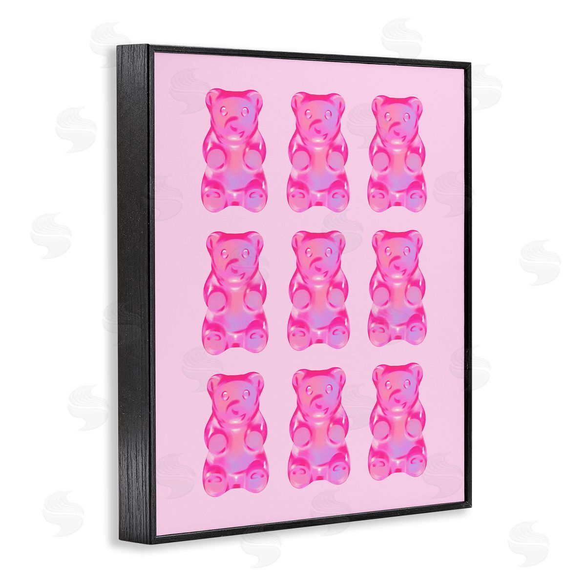 Pink Candy Bears Black Frame Print Wall Art, Home Decor by House of Lulu