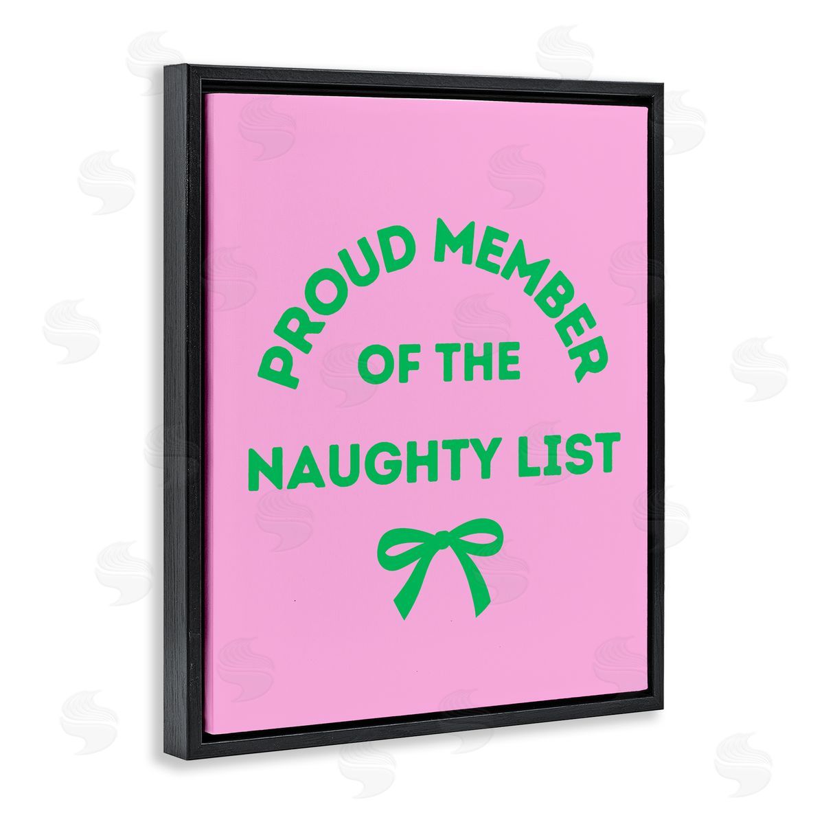 Proud Member Naughty List Black Floating Frame Canvas Wall Art, Home Decor by House of Lulu