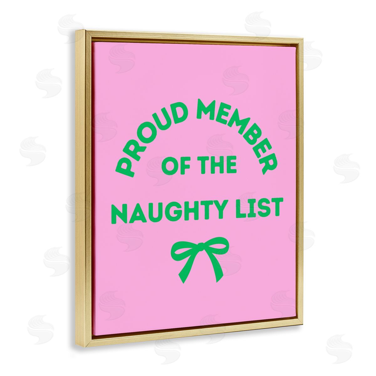 Proud Member Naughty List Gold Floating Frame Canvas Wall Art, Home Decor by House of Lulu
