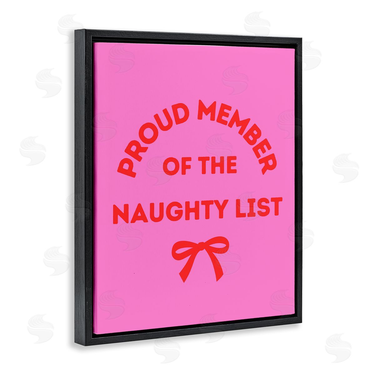 Naughty List Member Black Floating Frame Canvas Wall Art, Home Decor by House of Lulu
