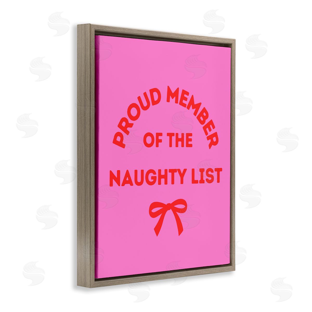 Naughty List Member Brown Floating Frame Canvas Wall Art, Home Decor by House of Lulu