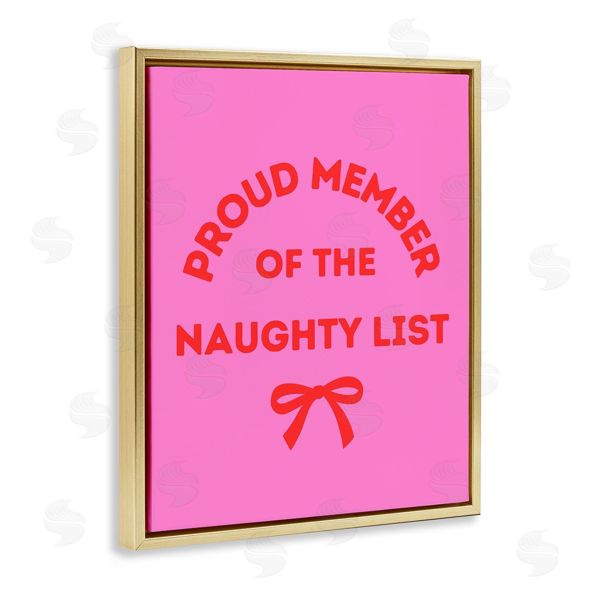 Naughty List Member Gold Floating Frame Canvas Wall Art, Home Decor by House of Lulu