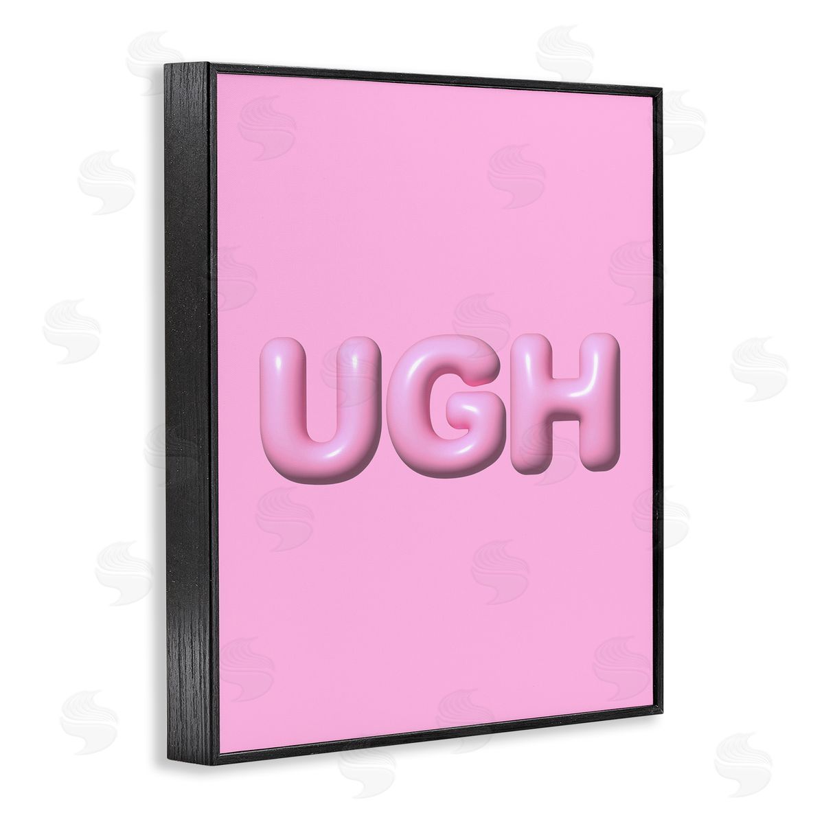 Pink Ugh Balloon Letters Black Frame Print Wall Art, Home Decor by House of Lulu
