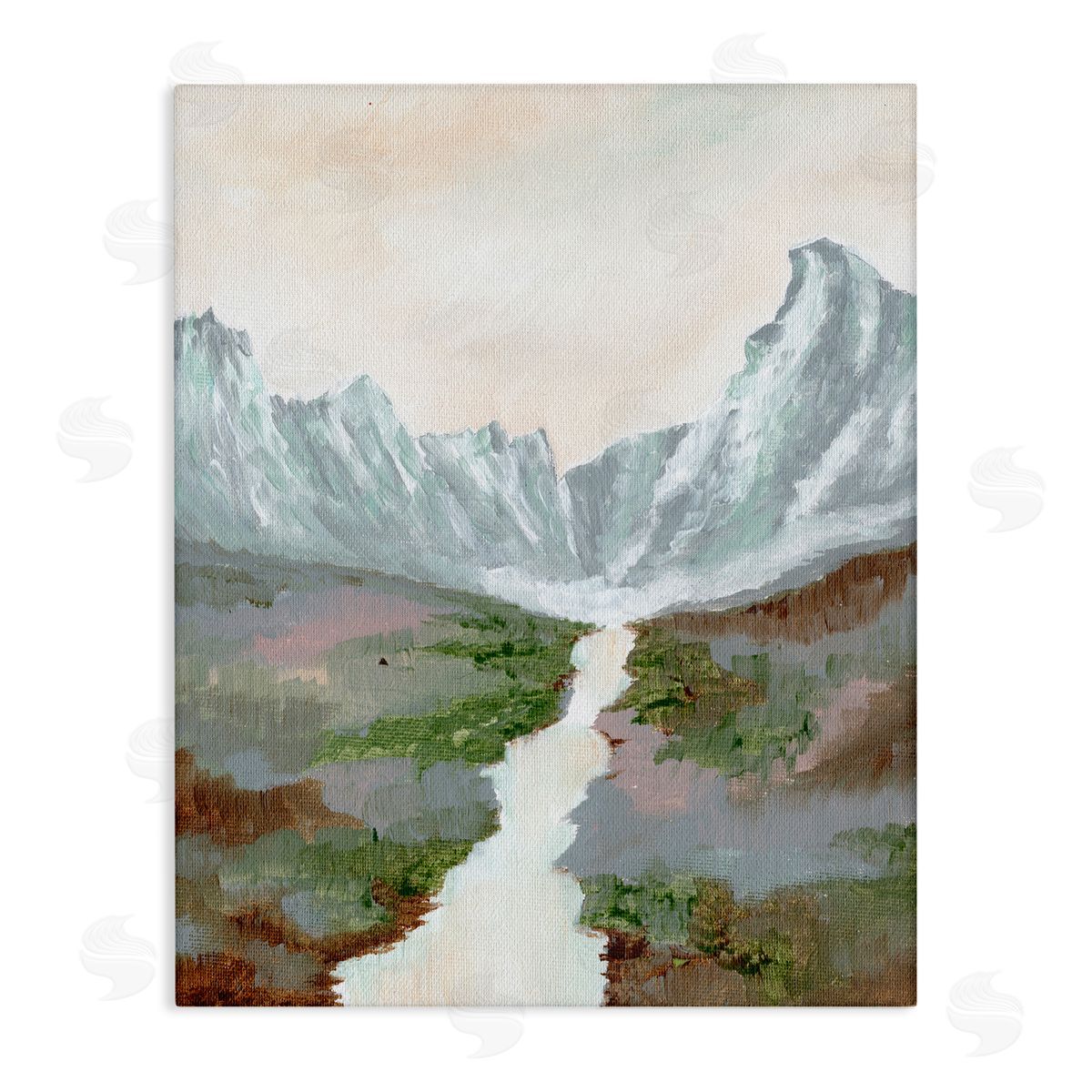 Scenic Valley River Canvas Wall Art, Home Decor by Nikita Jariwala