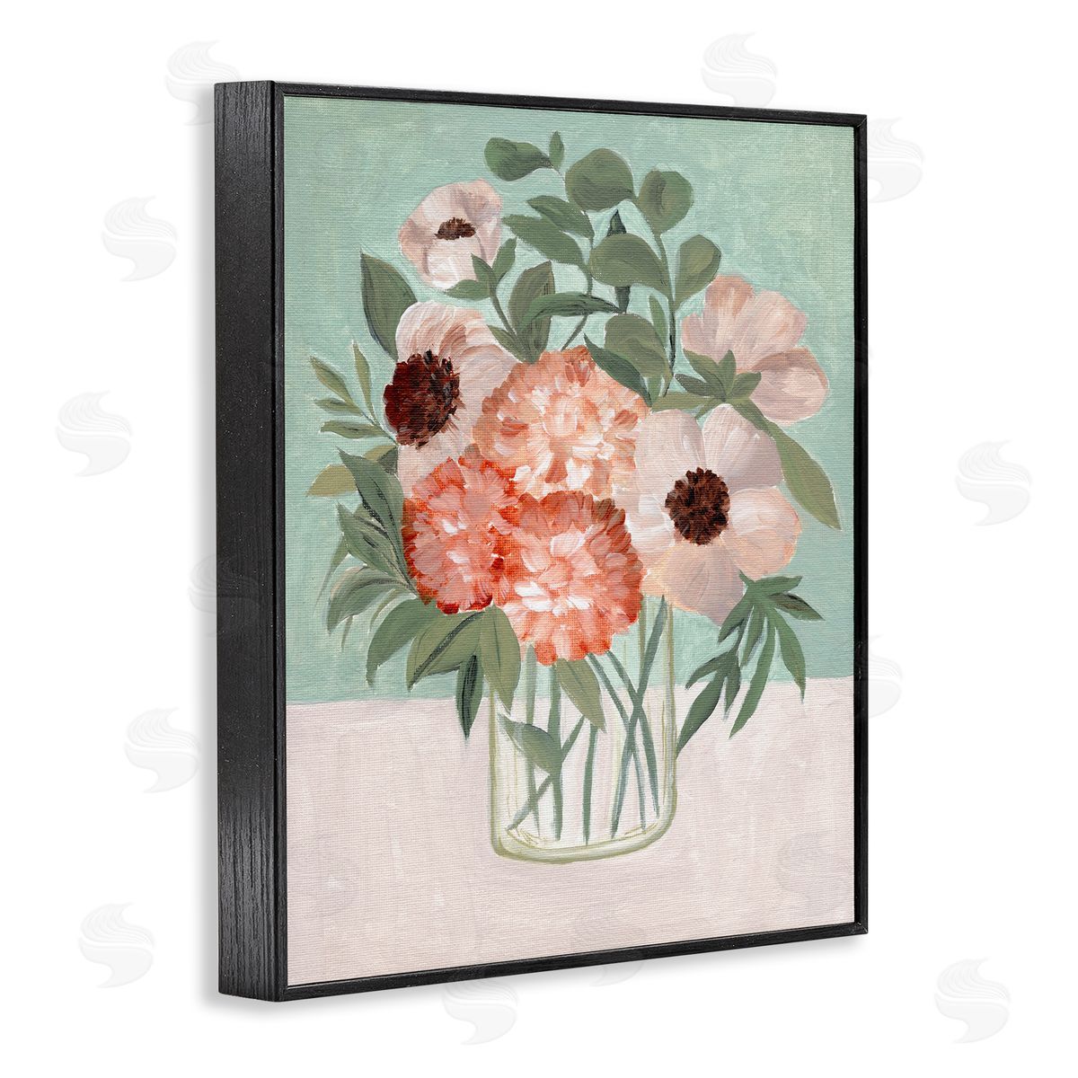 Garden Beauties Bouquet Black Frame Print Wall Art, Home Decor by Nikita Jariwala