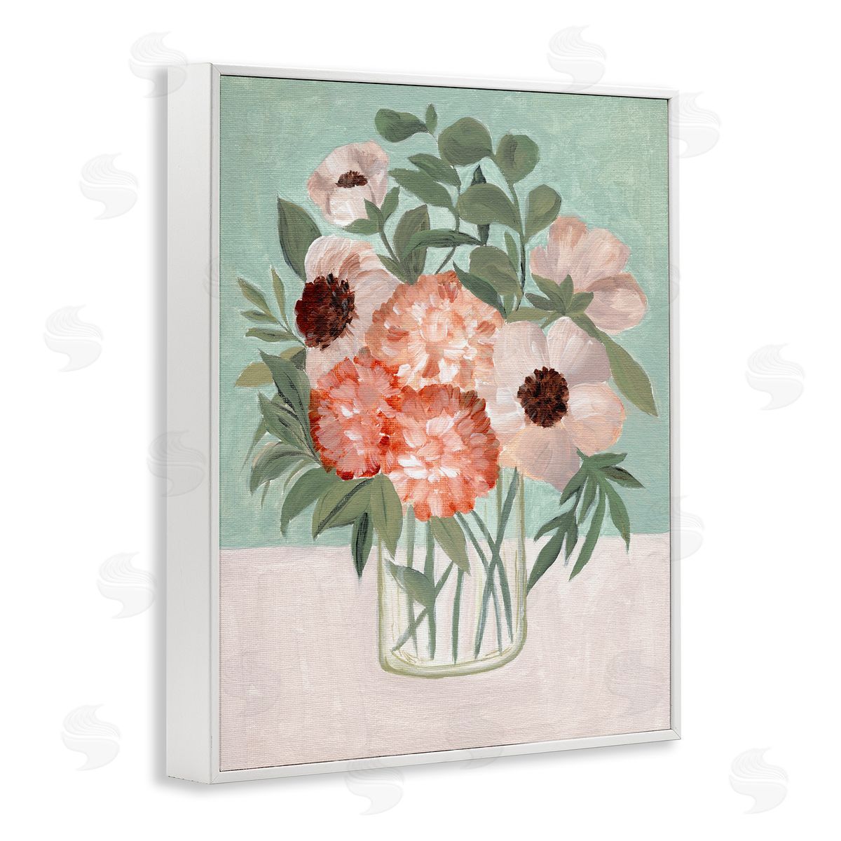 Garden Beauties Bouquet White Frame Print Wall Art, Home Decor by Nikita Jariwala