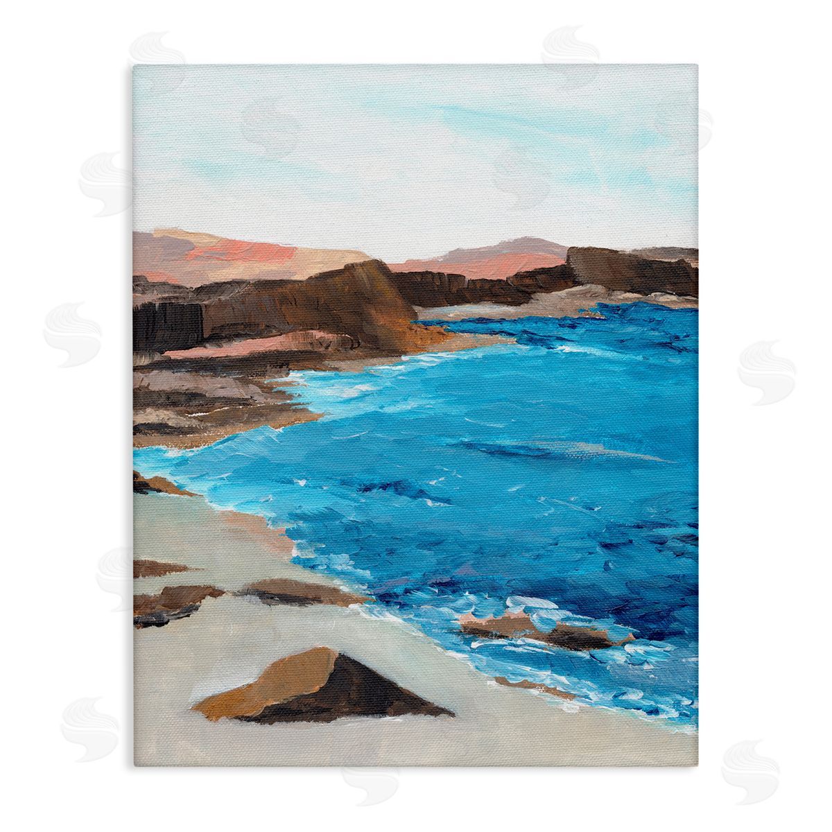 Red Mountain Beach Canvas Wall Art, Home Decor by Nikita Jariwala