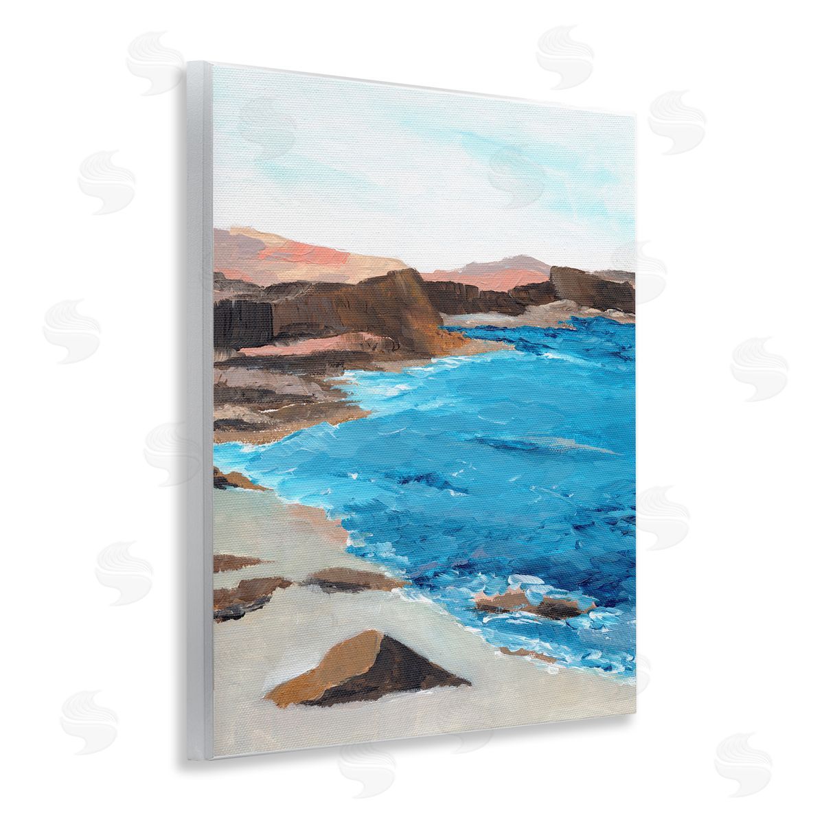 Red Mountain Beach Wood Plaque Wall Art, Home Decor by Nikita Jariwala
