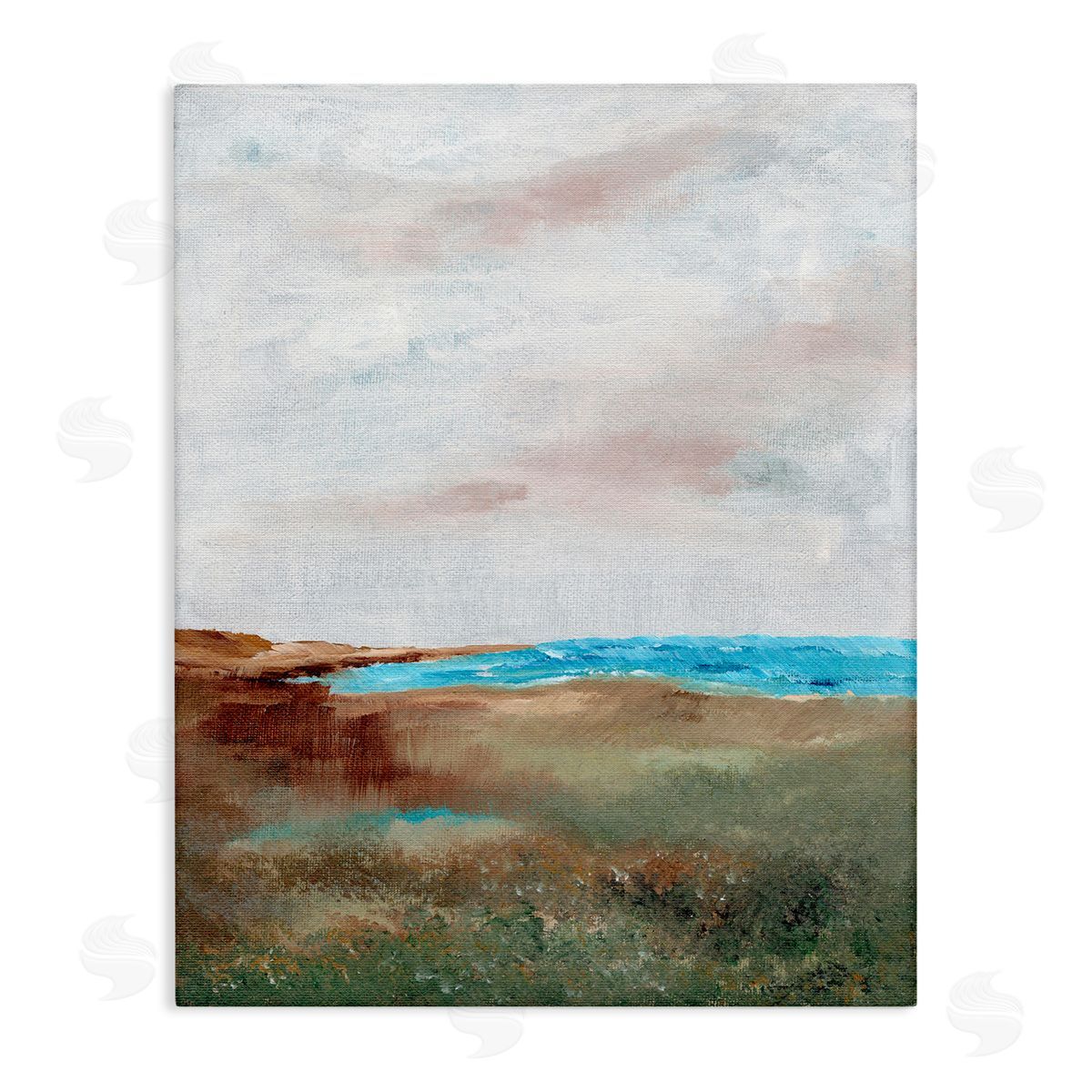 Seascape Brushed Landscape Canvas Wall Art, Home Decor by Nikita Jariwala