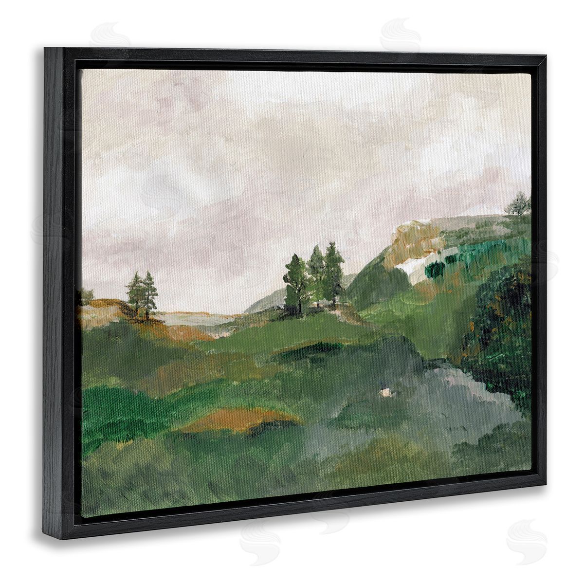 View From Grandma's Window Black Floating Frame Canvas Wall Art, Home Decor by Nikita Jariwala