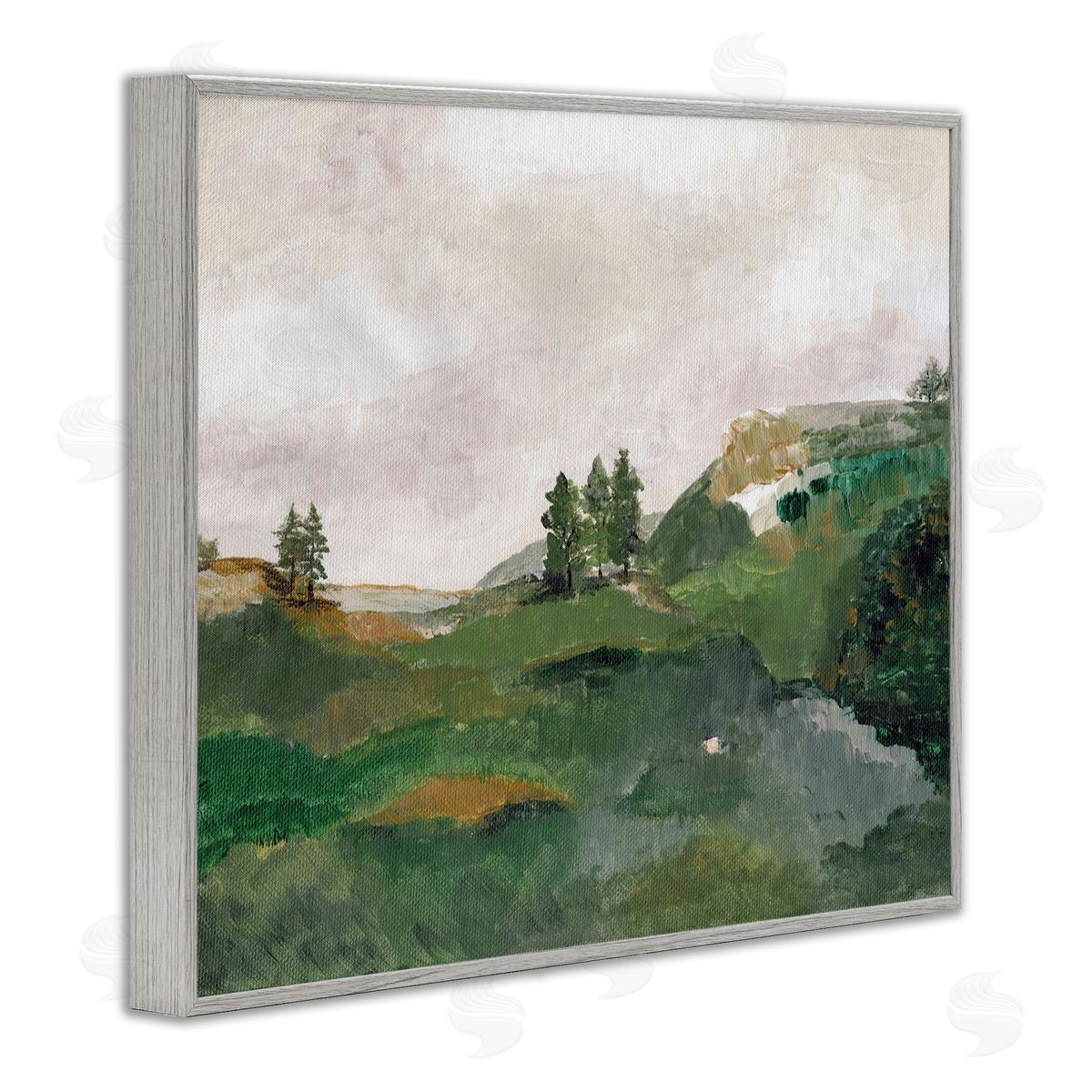 View From Grandma's Window Grey Frame Print Wall Art, Home Decor by Nikita Jariwala