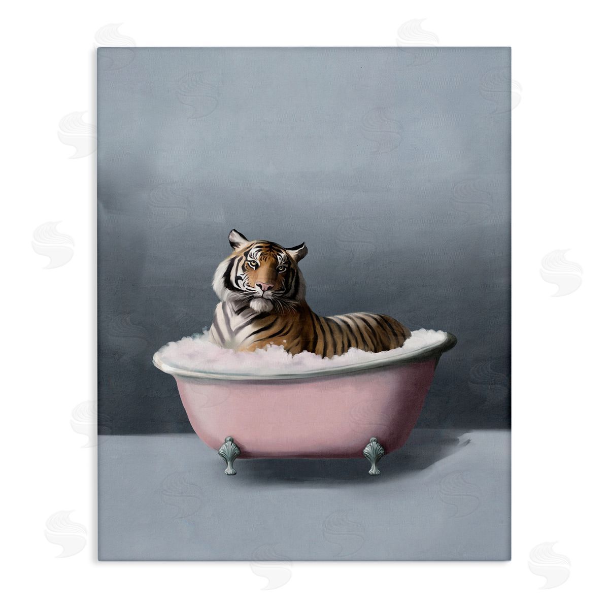 Tiger in the Bathtub Canvas Wall Art, Home Decor by Svetlana Aleynikova