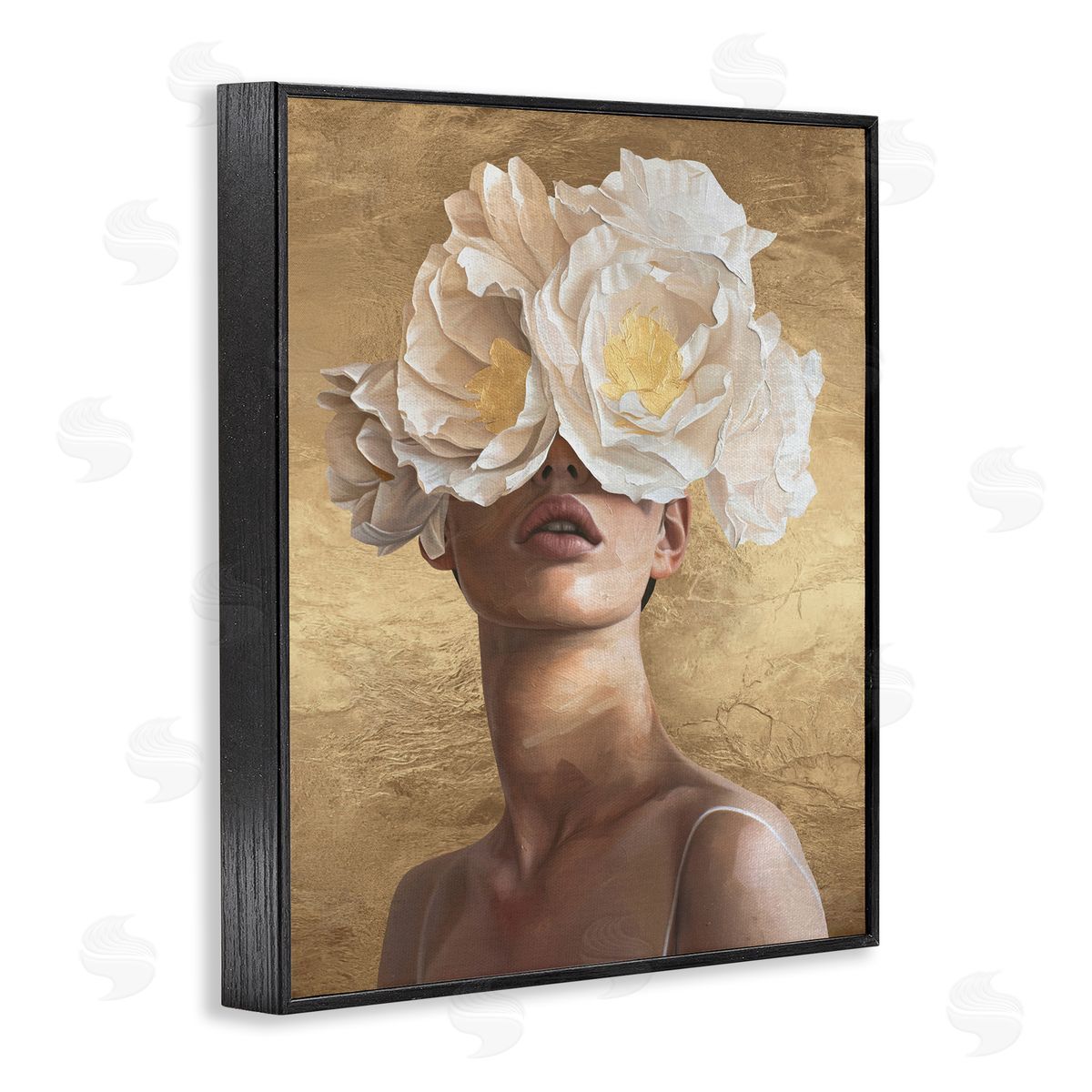 Surreal Flower Lady Black Frame Print Wall Art, Home Decor by Svetlana Aleynikova