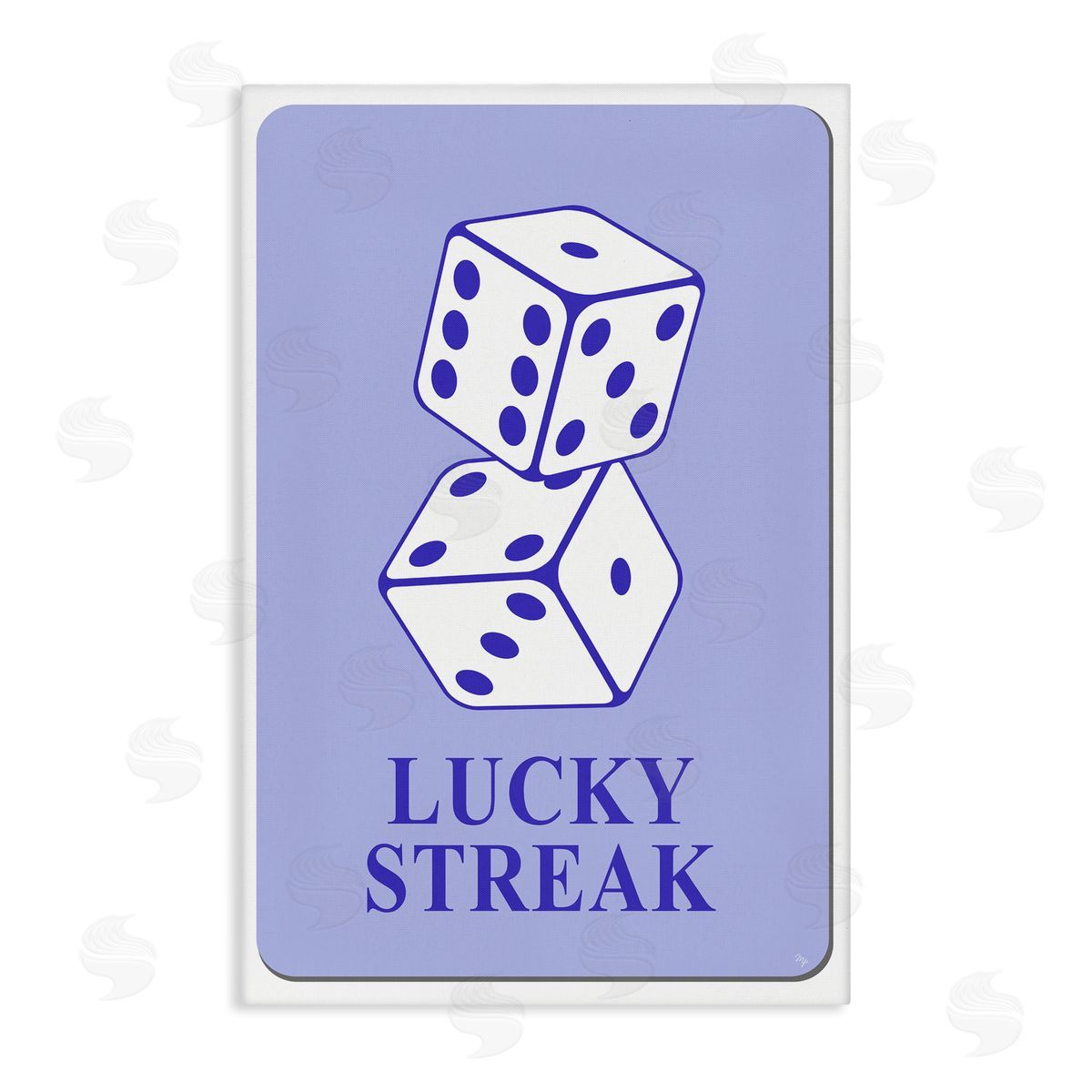 Blue Lucky Streak Dice Canvas Wall Art, Home Decor by Martina Pavlova