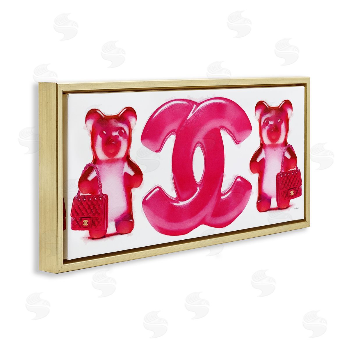 Fashion Brand Bears Gold Floating Frame Canvas Wall Art, Home Decor by Amanda Greenwood