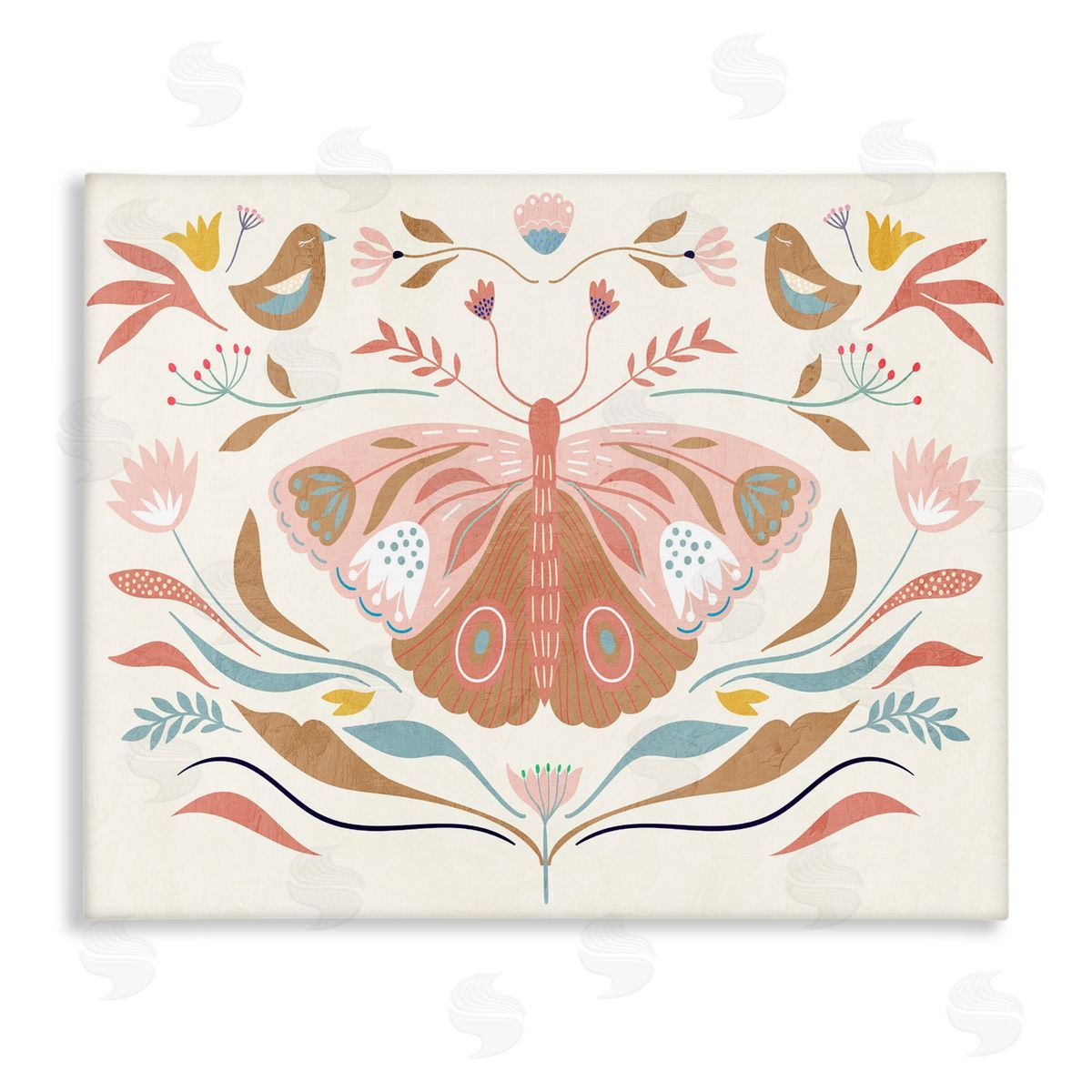 Boho Folk Moth Canvas Wall Art, Home Decor by Kim Allen
