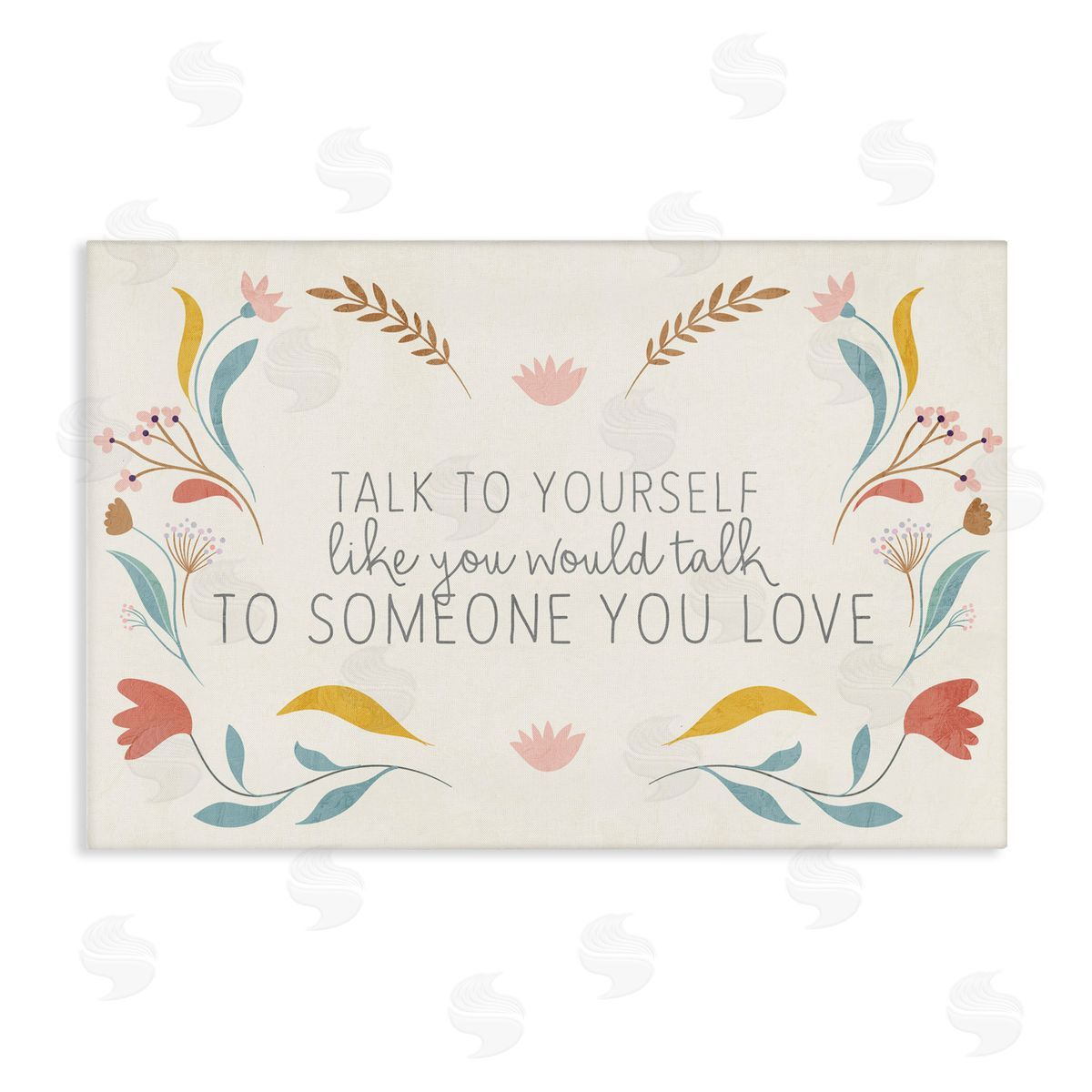 Floral Self Love Inspirational Canvas Wall Art, Home Decor by Kim Allen