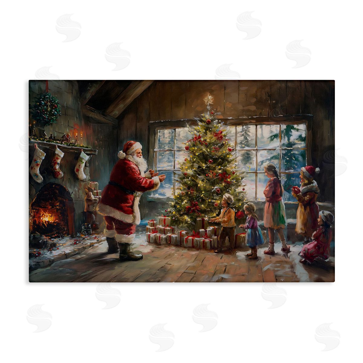 Christmas Morning Family Canvas Wall Art, Home Decor by Imagine It Images