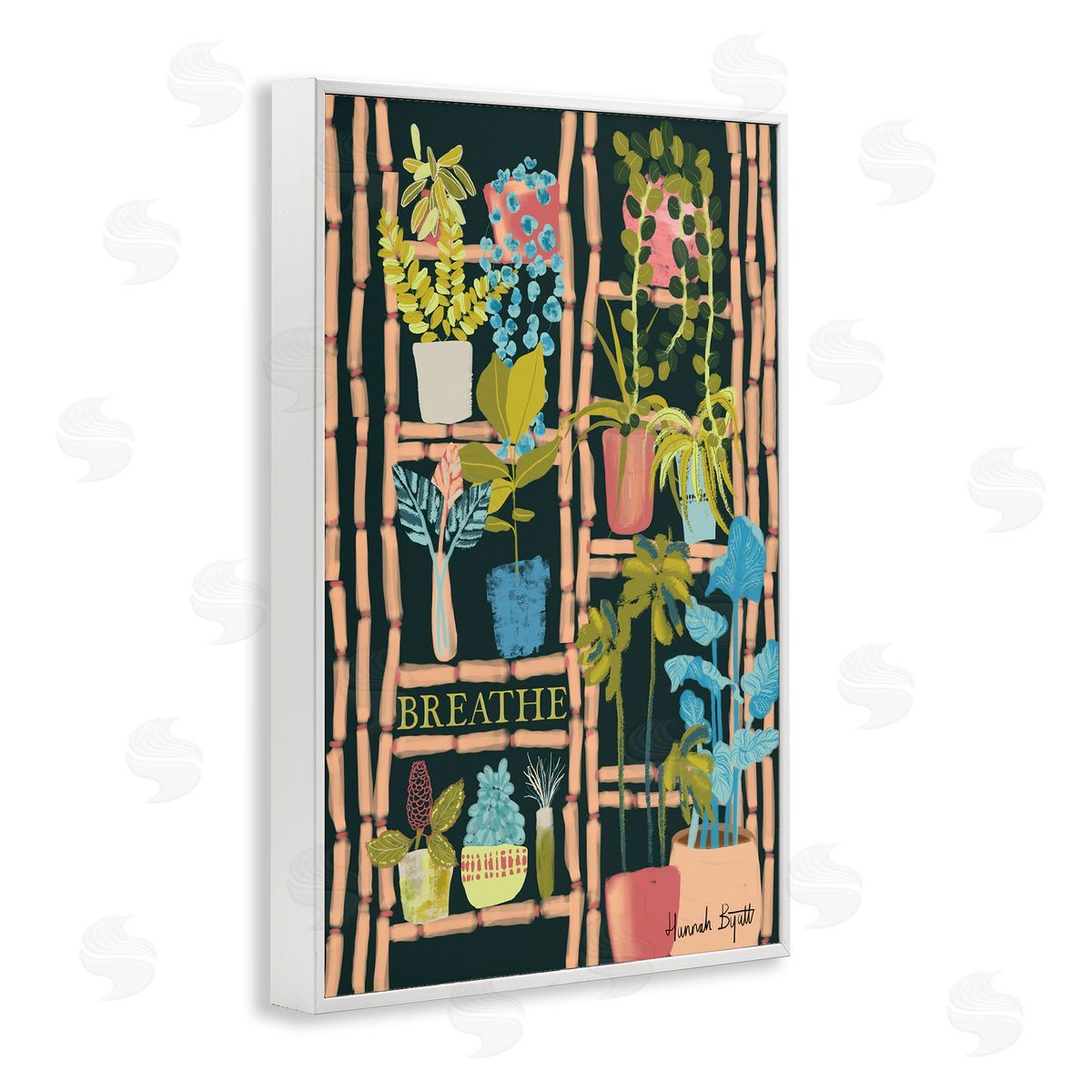 Plant Shelf on Black White Frame Print Wall Art, Home Decor by Hannah Byatt